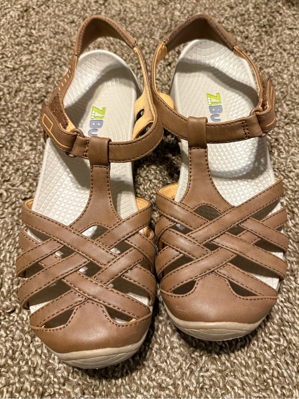 Zibu Beena strappy slingback sandals that appear to be the Baretraps